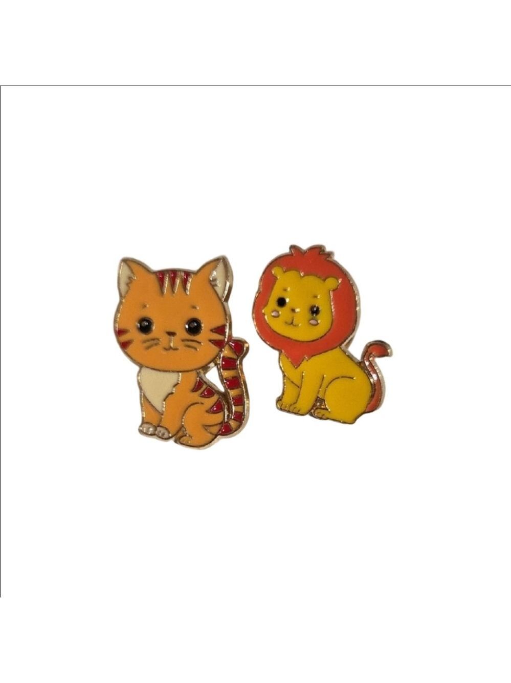 Cat Lion Enamel Pins